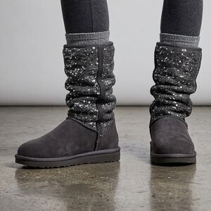 UGG Camaya Knit Suede Grey Boot EUC ❤️